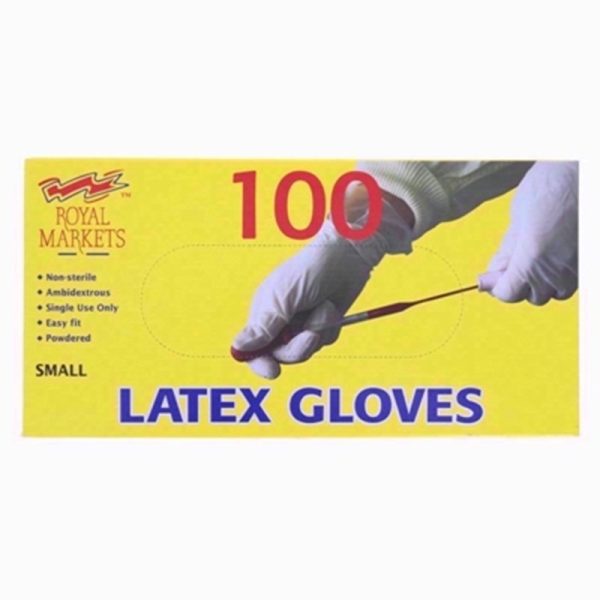 ROYAL MARKETS GLOVE LATEX POWDERED 100PCS SMALL