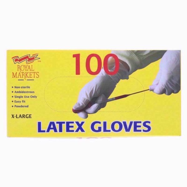 ROYAL MARKETS GLOVE LATEX POWDERED 100PCS X-LARGE