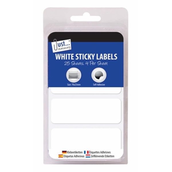 JUST STATIONERY LABELS WHITE 12X19