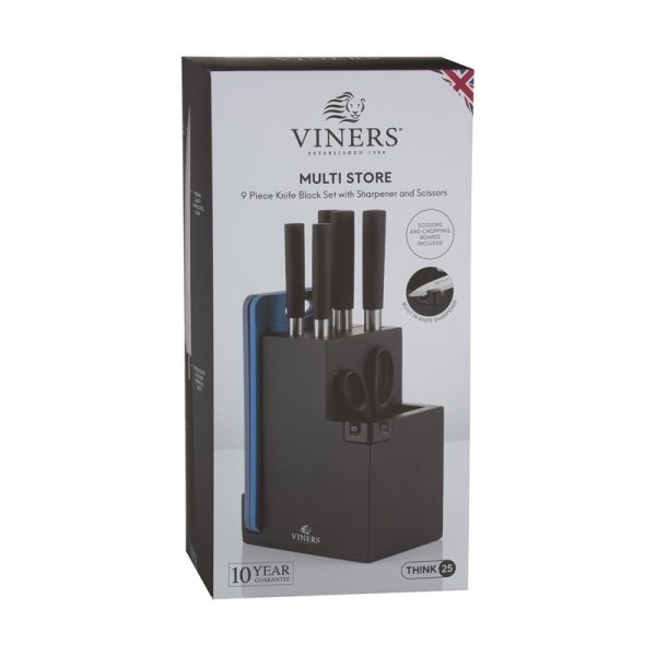 VINERS MULTI STORE 9PC KNIFE BLOCK SET & SHARPENER