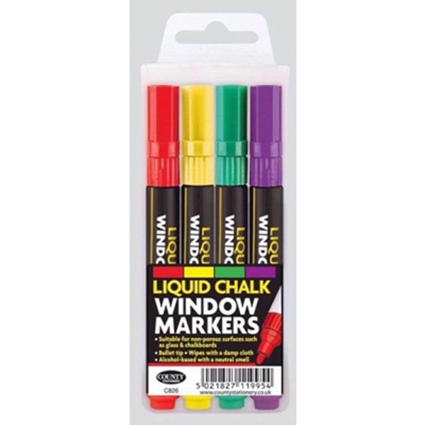 COUNTY LIQUID CHALK MARKERS ASSORTED