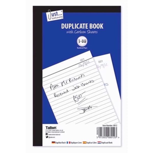 JUST STATIONERY BOOK DUPLICATE LARGE PACK OF 12