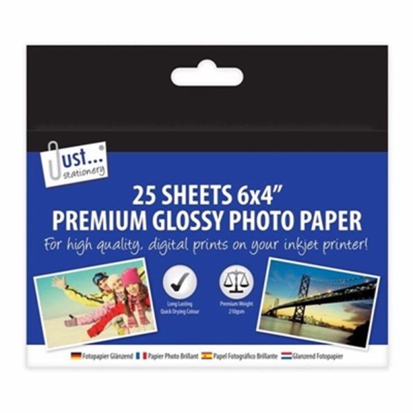 JUST STATIONERY GLOSSY PHOTO PAPER 6X4