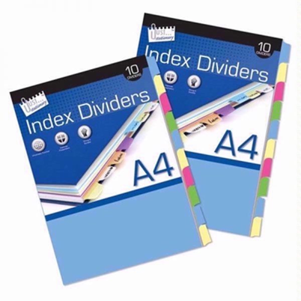 JUST STATIONERY INDEX DIVIDERS A4