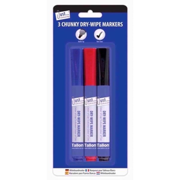 JUST STATIONERY MARKERS CHUNKY DRY WIPE