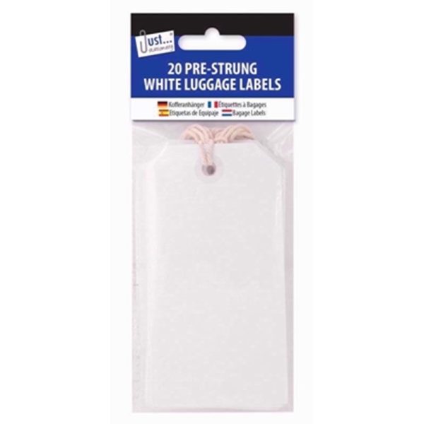 JUST STATIONERY TAGS LUGGAGE WHITE 20