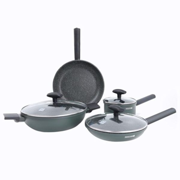 ROYALFORD ALUMINIUM COOKWARE SET GRANITE 7PC