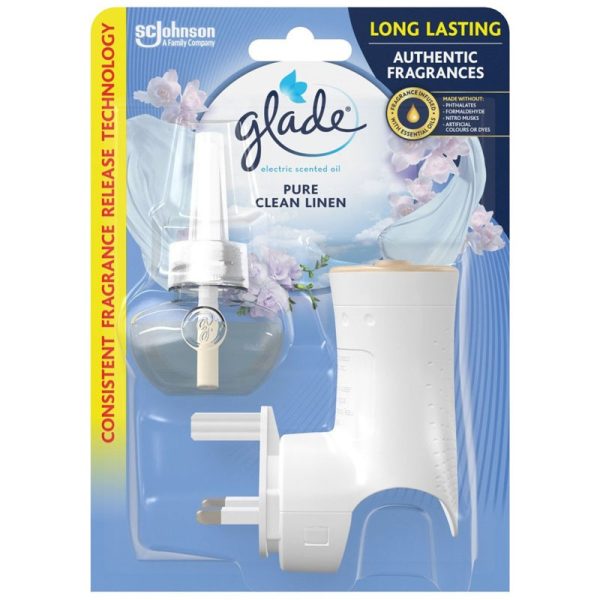 GLADE PLUG IN HOLDER CLEAN LINEN 20ML PACK OF 4