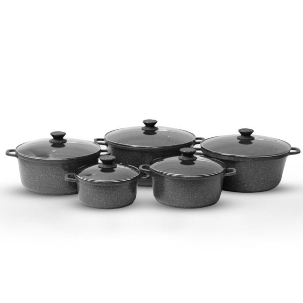 ROYALFORD DIE CAST COOKWARE SET 5PCS BLACK (SP01)