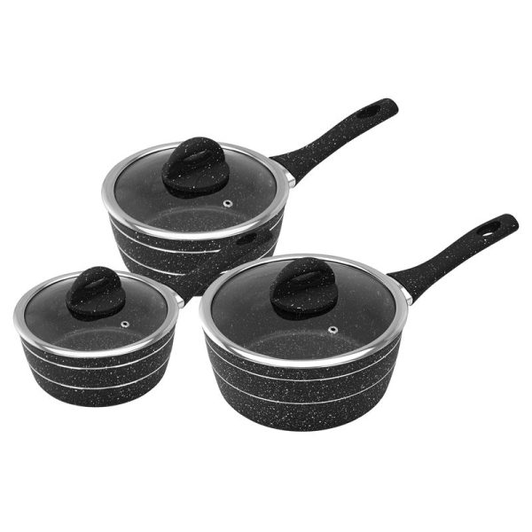 ROYALFORD FORGED SAUCEPAN SET (16+18+20)CM BLACK