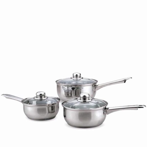 SABICHI 3PC STAINLESS STEEL PAN SET