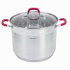 PRO COOK S/S STOCKPOT 3 SET RED HANDLE