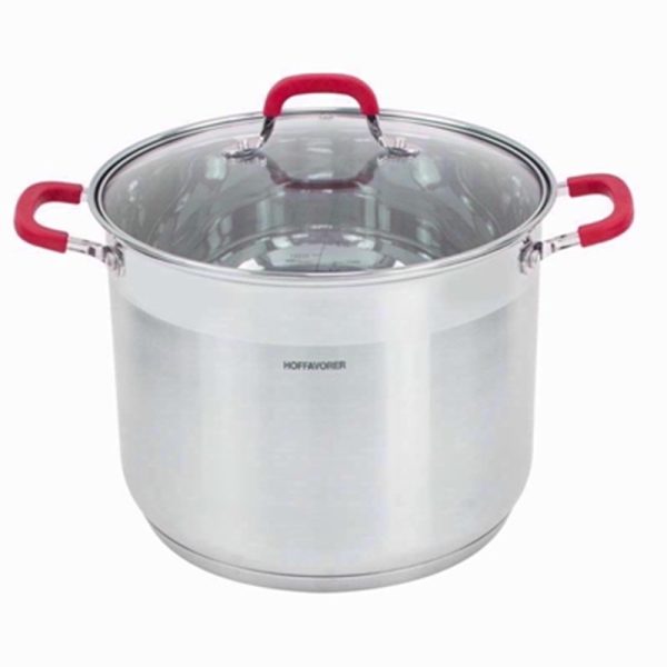 PRO COOK S/S STOCKPOT 3 SET RED HANDLE