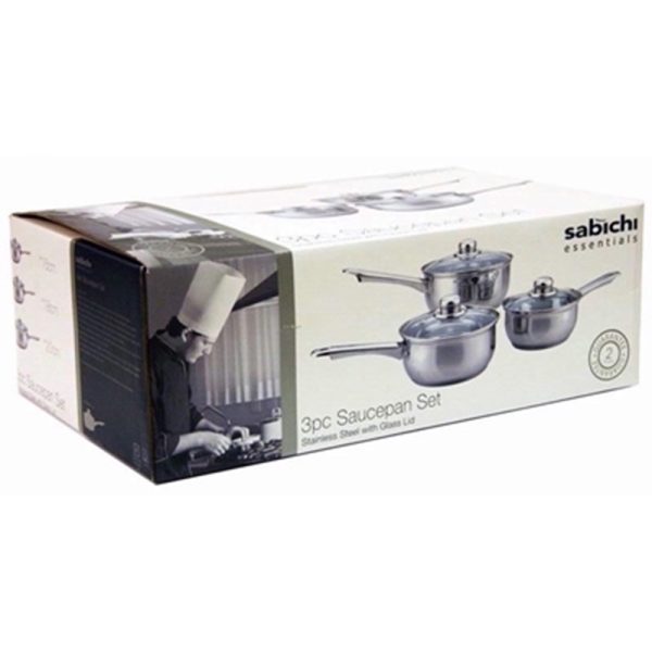 SABICHI 3PC STAINLESS STEEL PAN SET