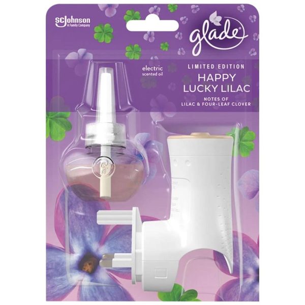 GLADE PLUG IN HOLDER LUCKY LILAC 20ML PACK OF 4