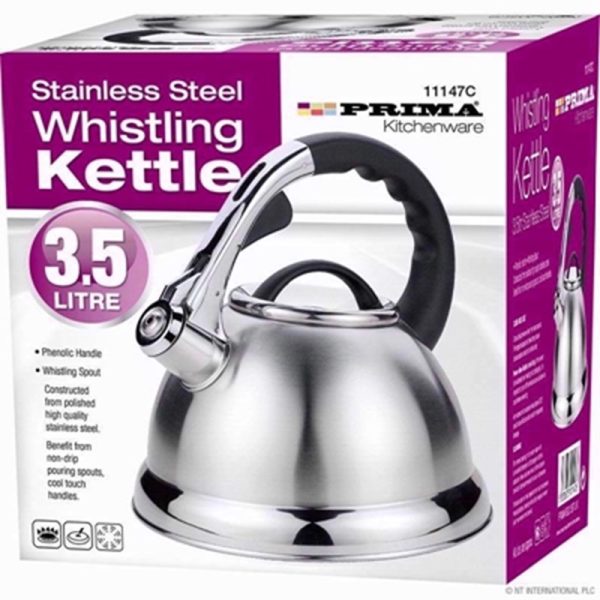 PRIMA WHISTLING KETTLE 3.5LT CHROME