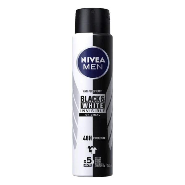 NIVEA DEO B&W INVISIBLE ORIGINAL MENS 250ML PACK OF 6