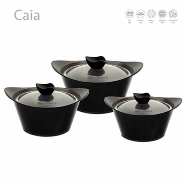 CAIA DIECAST STOCK POT S/3 BLACK