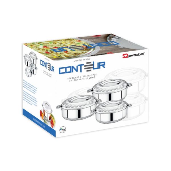 CONTOUR HOT POT SET STAINLESS STEEL 3PCE