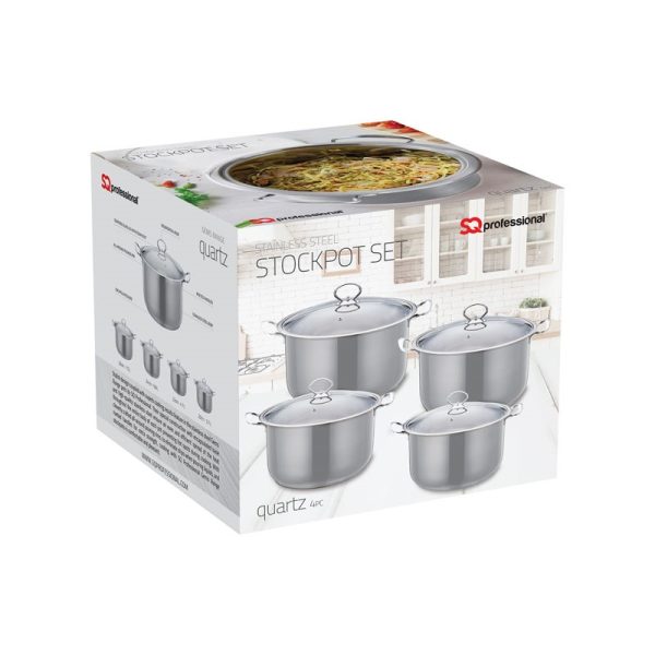 GEMS S/S STOCKPOT SET 4PC QUARTZ