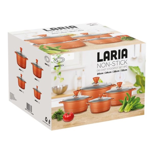 LARIA STOCKPOT DIE-CAST COPPER 4PCE SET