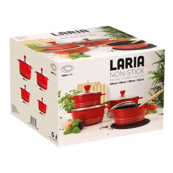 LARIA STOCKPOT DIE-CAST RED 4PCE SET