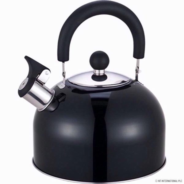 PRIMA WHISTLING KETTLE BLACK S/S 2.5L