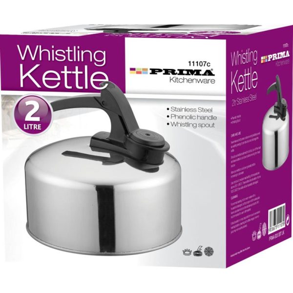 PRIMA WHISTLING KETTLE CHROME 2L