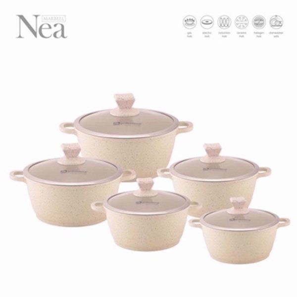 NEA DIECAST STOCKPOT MARBLE 5 SET CREAM