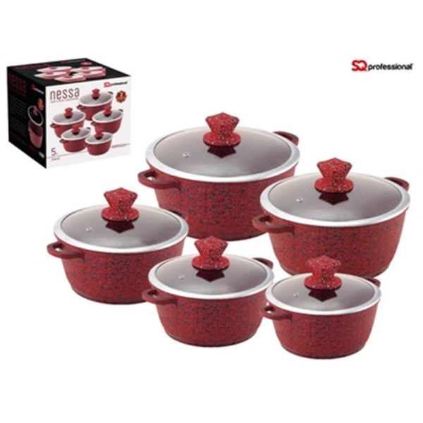 NESSA GRANUM CASSEROLE S/5 RED