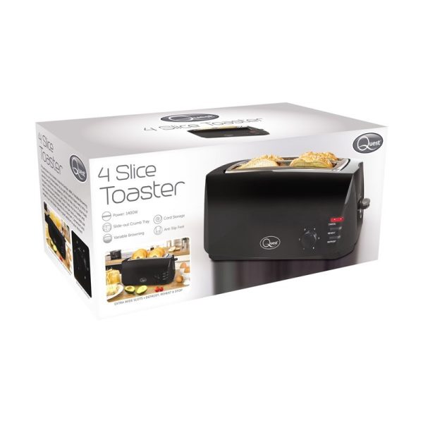 QUEST 4 SLICE TOASTER BLK 35069