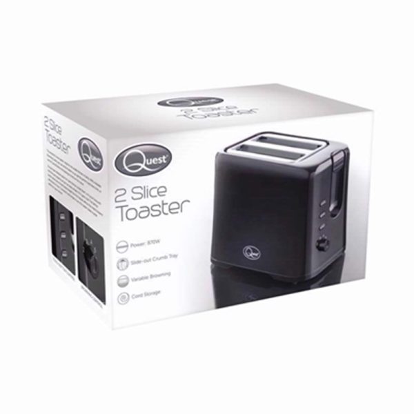 QUEST BLACK TOASTER 2 SLICE 34289