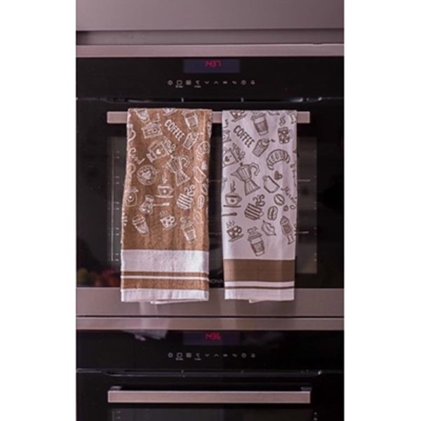 TEA TOWELS VELOUR COFFEE 2 PCS