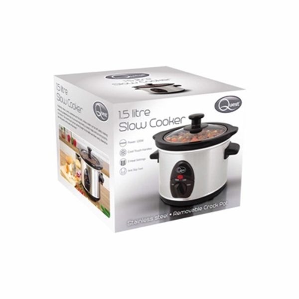 QUEST STAINLESS STEEL SLOW COOKER 1.5LTR 35260