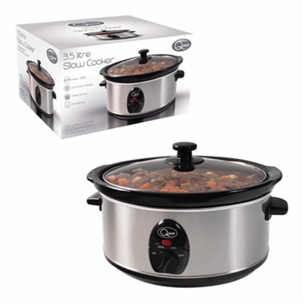 QUEST STAINLESS STEEL SLOW COOKER 3.5LTR 35270