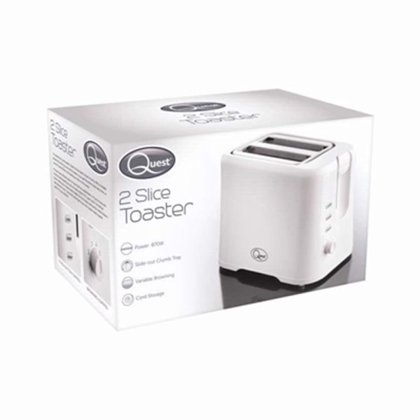QUEST WHITE TOASTER 2 SLICE 34279