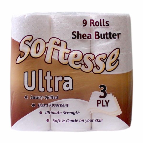 SOFTESSE 9 TOILET ROLL SHEA BUTTER 3PLY PACK OF 5