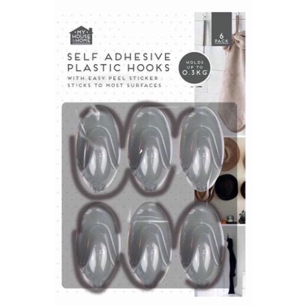 SELF ADHESIVE HOOKS 6PC