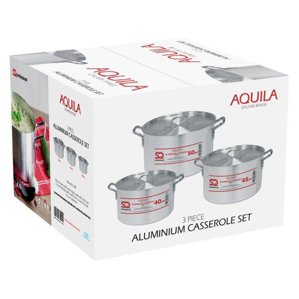 GALAXIS ALUMINIUM CATERING SET 3 PC AQUILLA 40-45-50CM