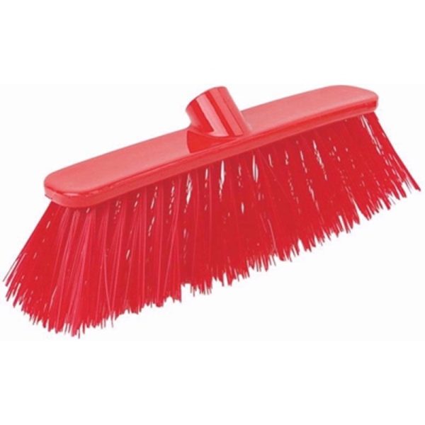 BROOM & HANDLE DELUXE STIFF RED