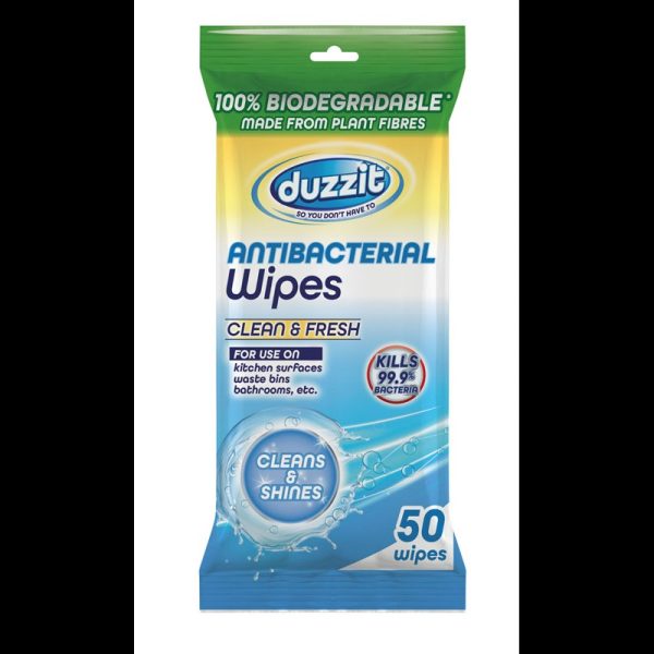 BIODEGRADABLE ANTI BAC WIPES CLEAN & FRESH PACK OF 50