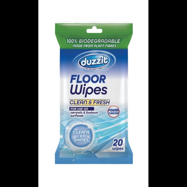 BIODEGRADABLE FLOOR WIPES CLEAN & FRESH PACK OF 20