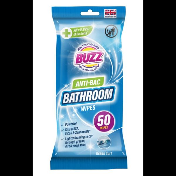 BUZZ BATHROOM WIPES PACK OF 50