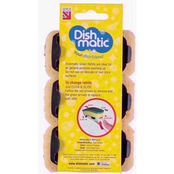 DISHMATIC REFILLS 3PC GREEN