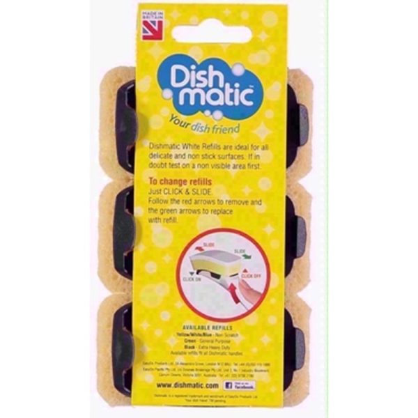 DISHMATIC REFILLS NON SCRATCH 3PC WHITE