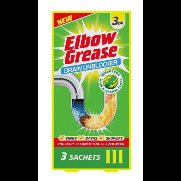 ELBOW GREASE DRAIN UNBLOCKER SACHET 3X25G