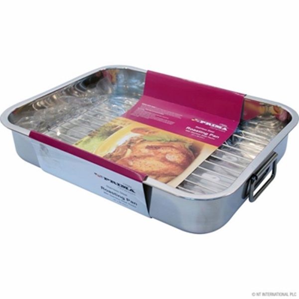 PRIMA ROASTING PAN STAINLESS STEEL 37X28CM