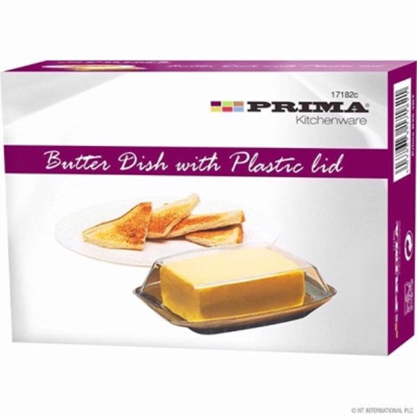 PRIMA BUTTER DISH WITH PLASTIC LID STAINLESS STEEL 2