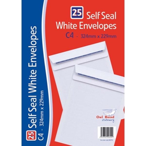 ENVELOPES C4 WHITE S/SEAL PACK OF 10