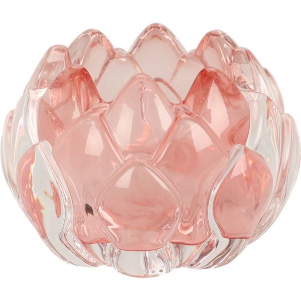 GLASS TEALIGHT HOLDER 8X8X5.5CM